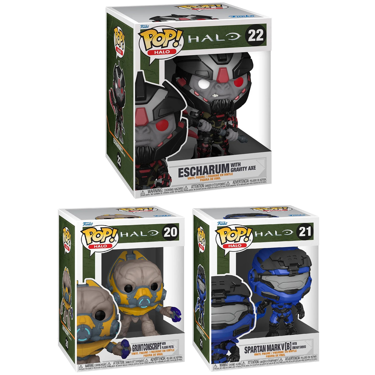 3 Piece Collectors Set: Grunt Conscript, Spartan Mark V, 6" Super Pop! Escharum R831