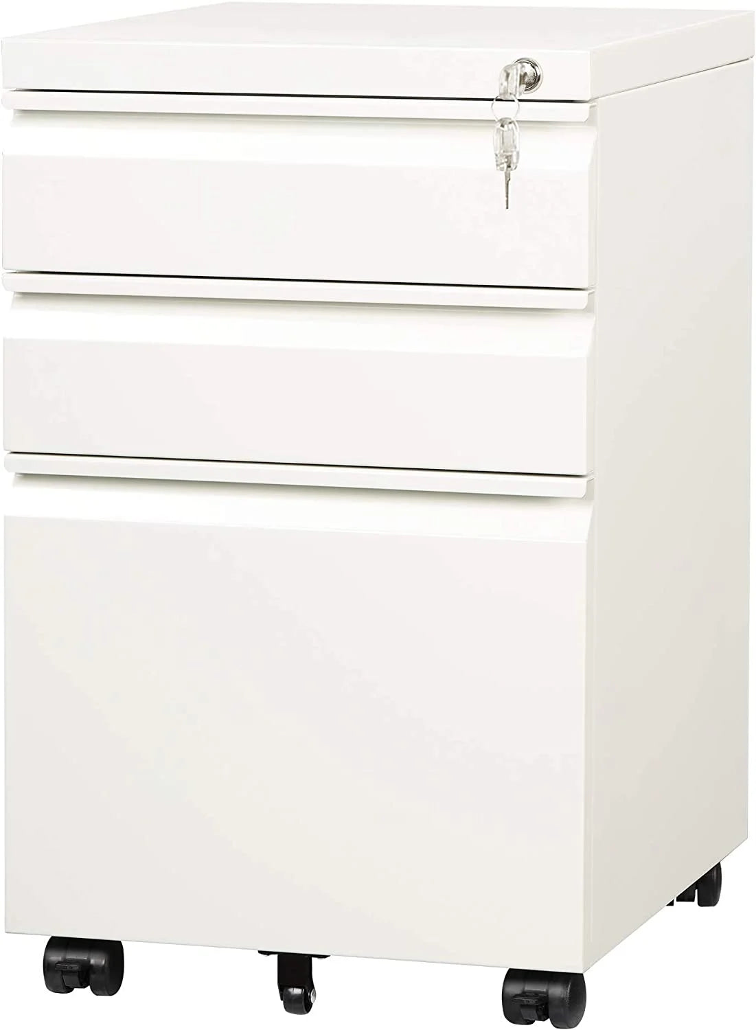 White 3-Drawer Mobile File Cabinet X196