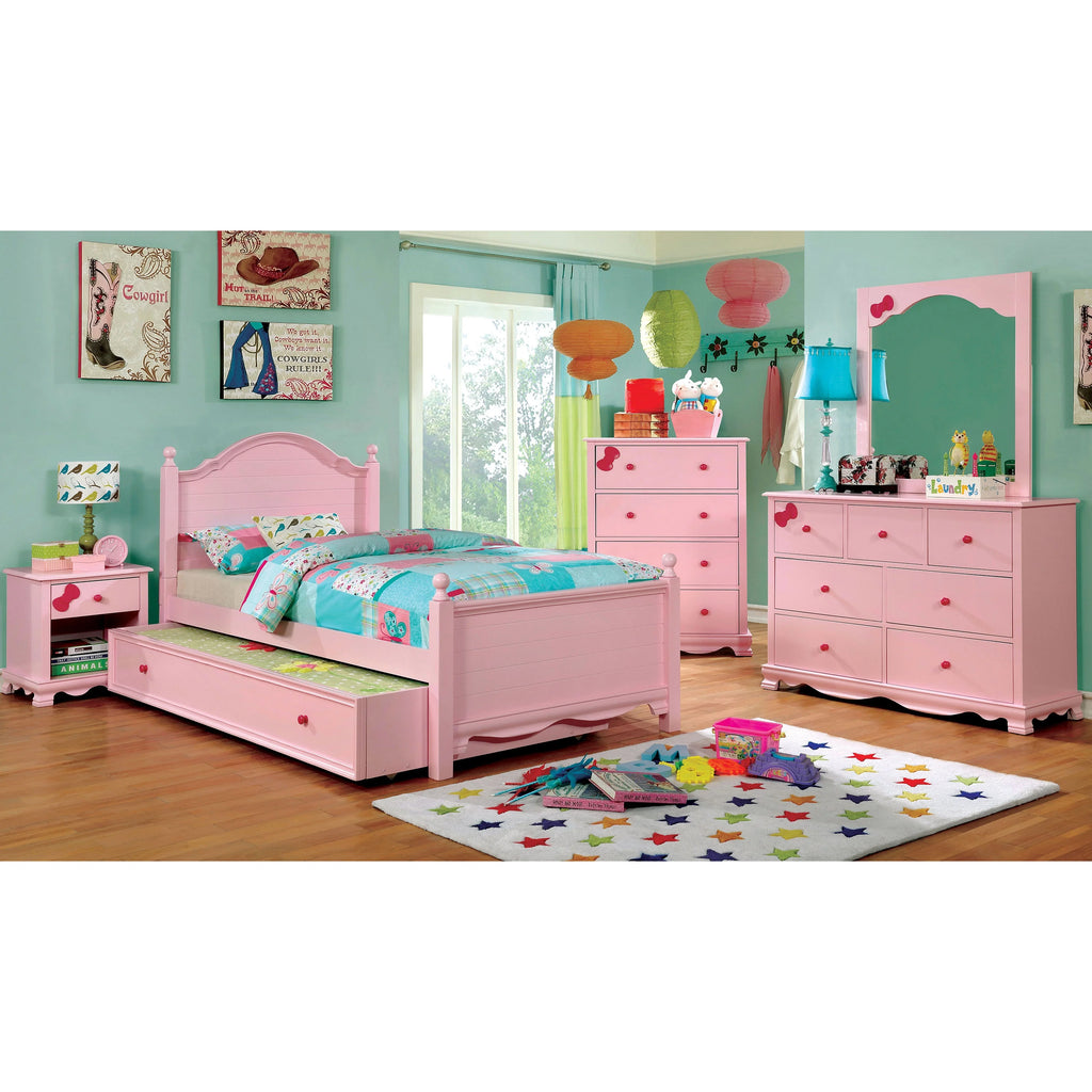 Pink Wood Trundle Q8245