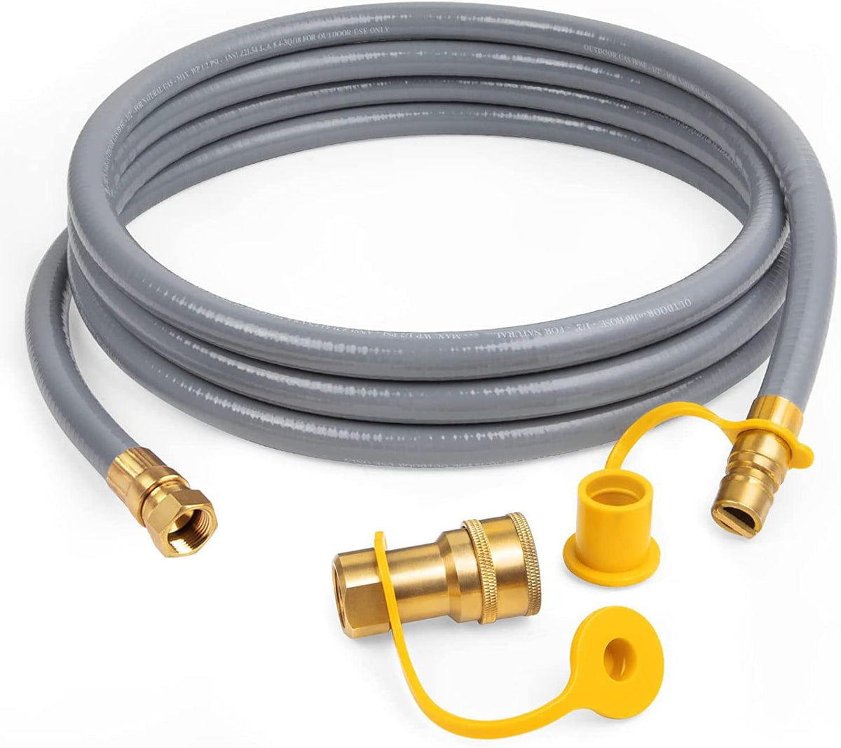 3/8-Inch Natural Gas Hose with Quick Connect Fittings, 24 Feet, Pack of 2 A273913