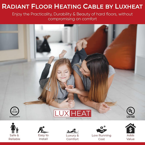 25 Sqft Electric Radiant Floor Heating Cable Set with Thermostat W955470