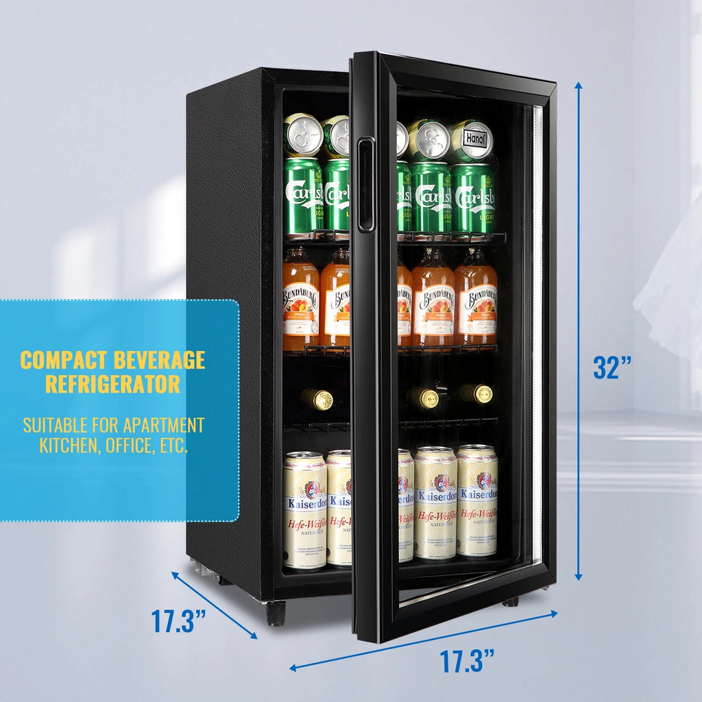 Glass Door 125 Can Beverage Refrigerator Q712