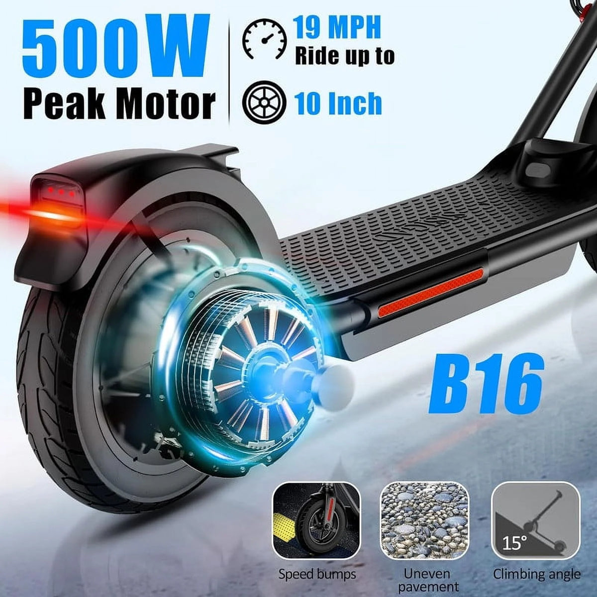 Foldable Electric Scooter 8.5 Solid Tires 19Mph H80702