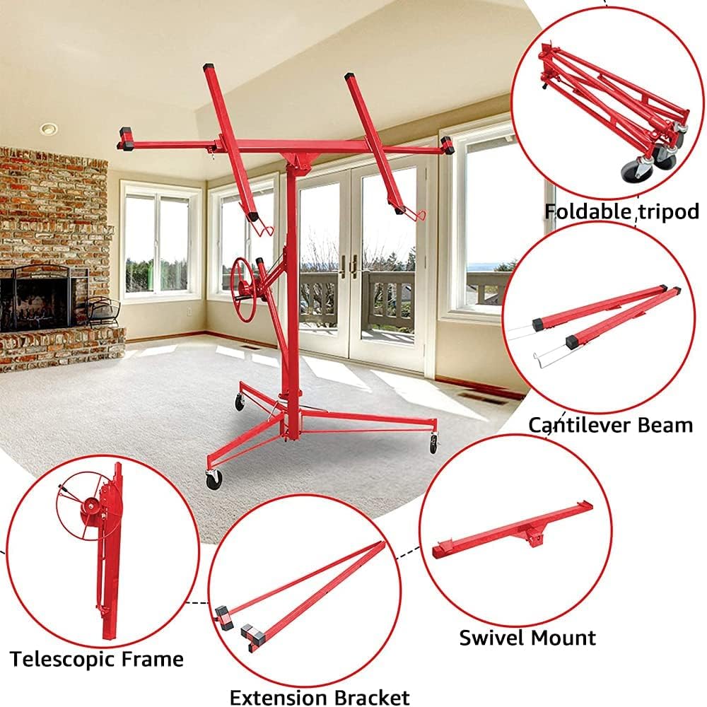 Drywall Lift Panel Hoist with Adjustable Telescopic Arm, 150 lbs N962