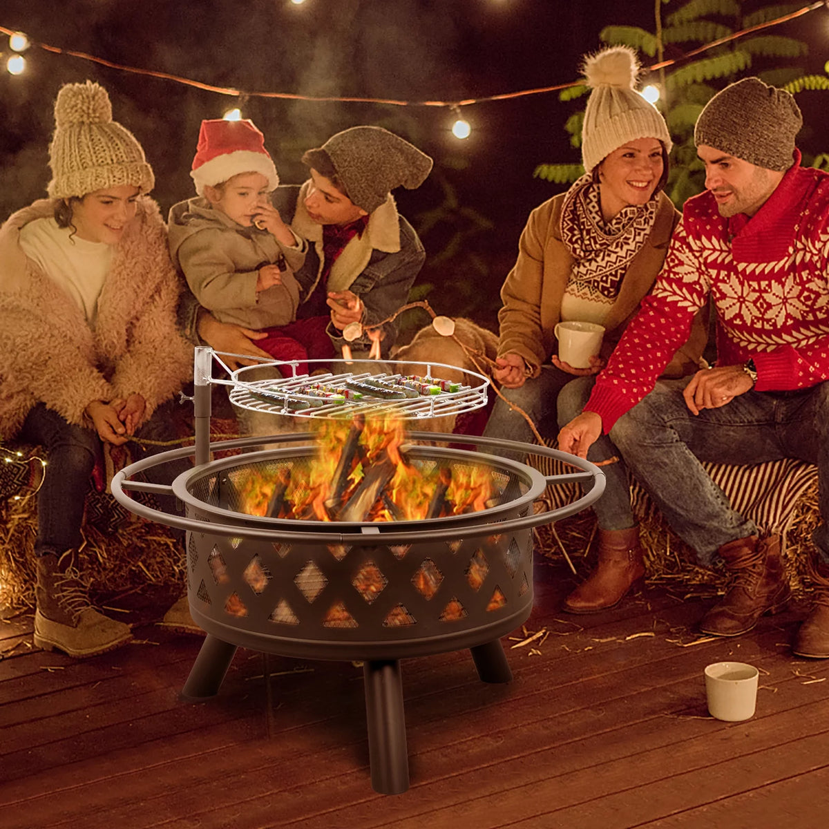 32 Wood Burning Square Fire Pit Y358