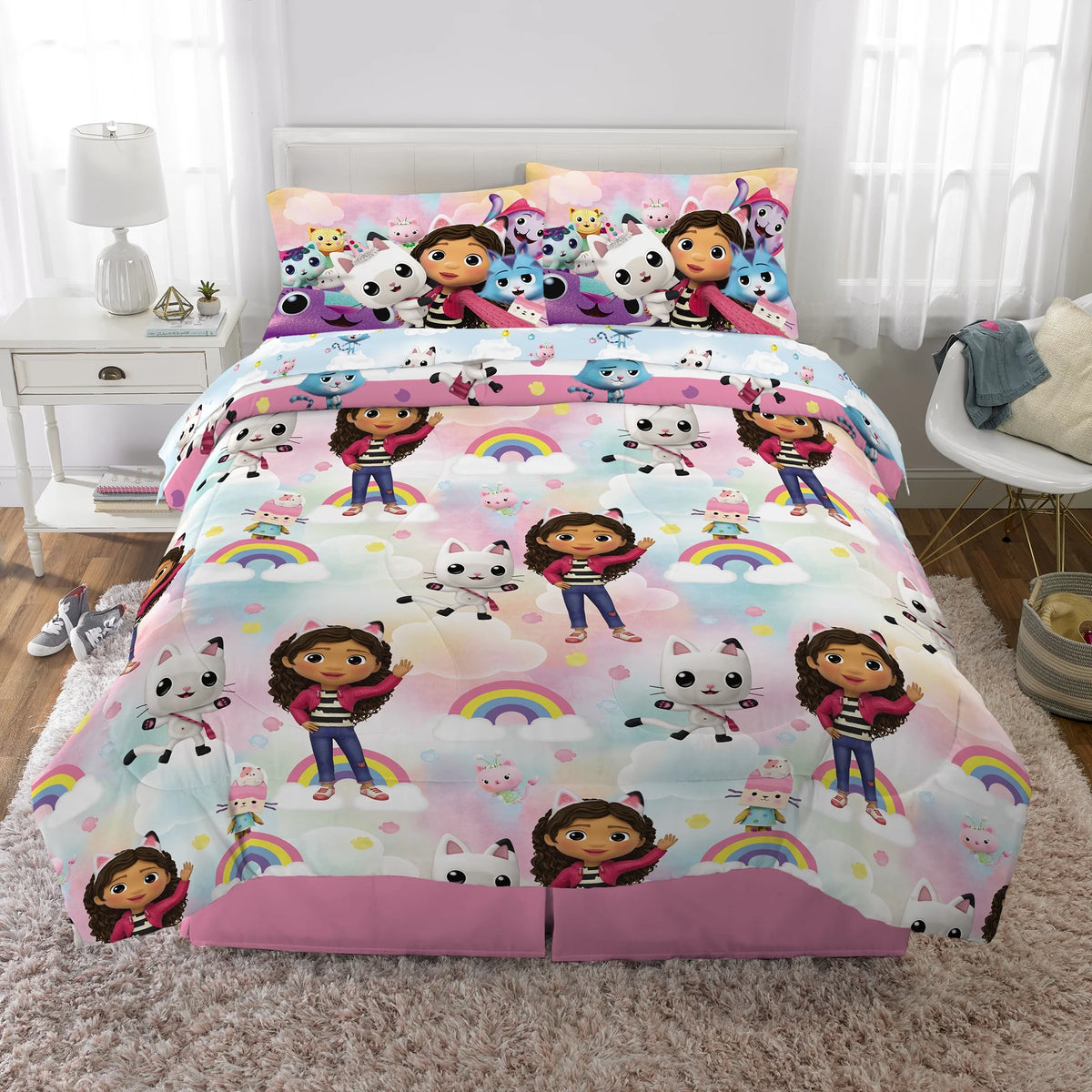 Kids Full Bed in a Bag, Comforter Sheet Set and Tote, Blue Q176902