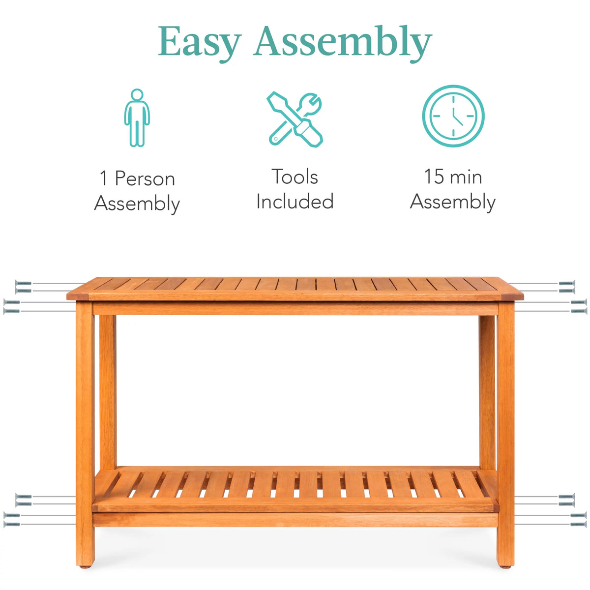 48in 2-Shelf Wooden Console Table M7653