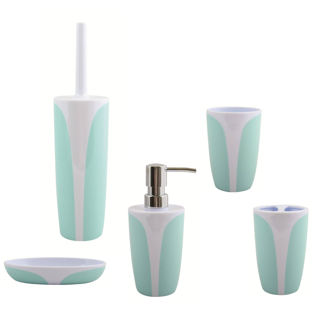 Pastel Green 5-Piece Bathroom Accessories Set L1996