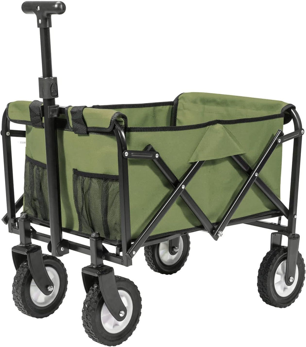 Collapsible Folding Wagon Utility Pull Cart Blue C421293