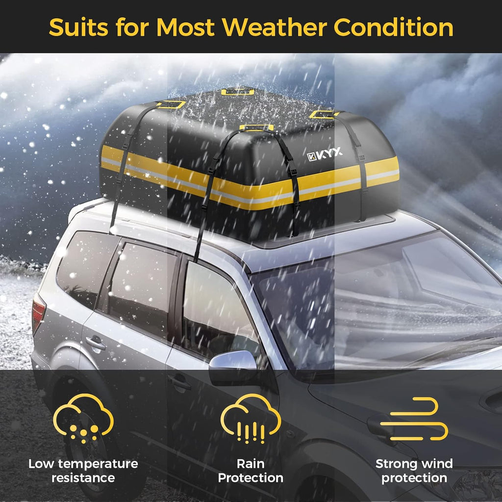 Rooftop Cargo Carrier Bag 15Cu.ft Heavy Duty 1000D Waterproof Anti-Tear B276