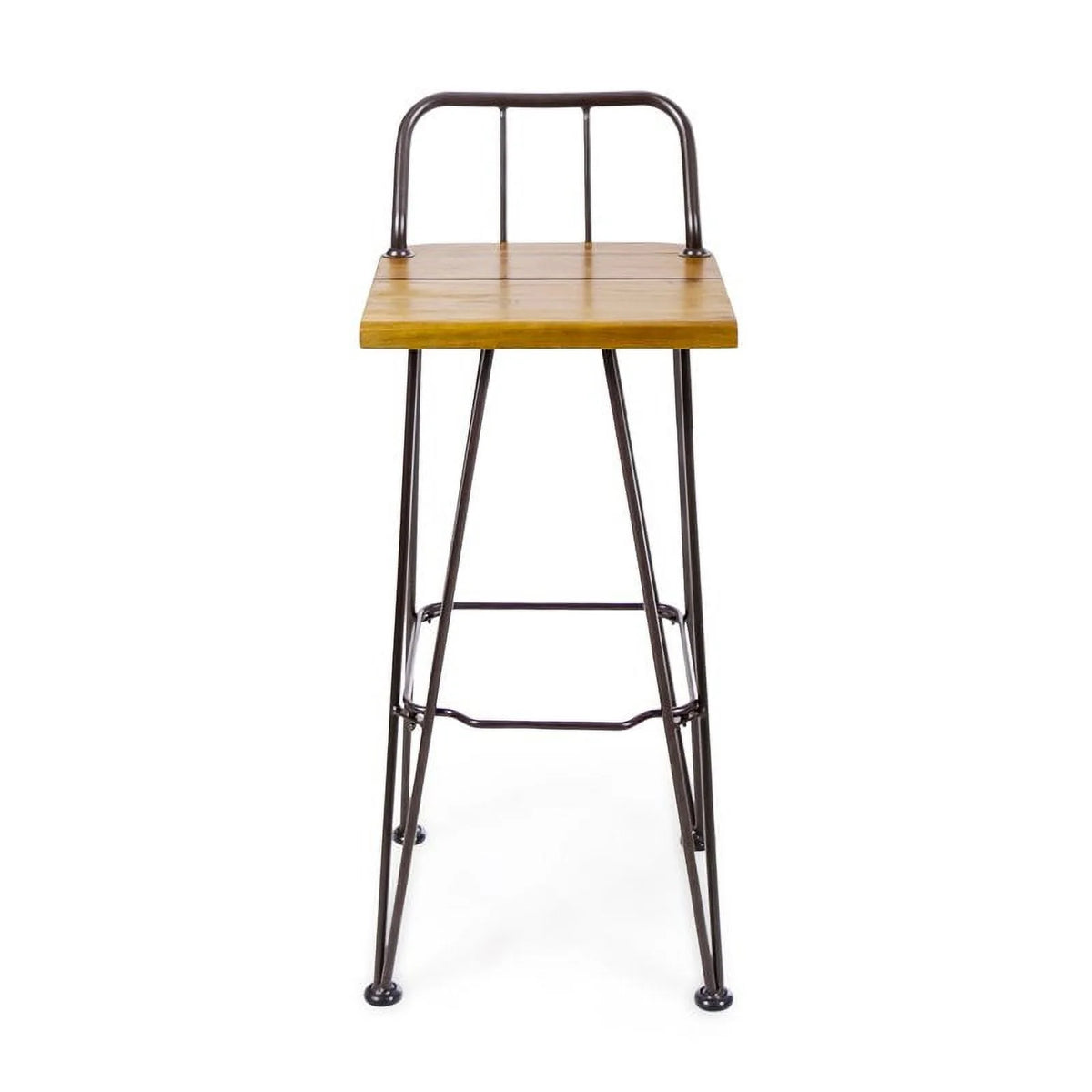 Teaked Acacia Wood Bar Set with Metal Iron Frame H38183