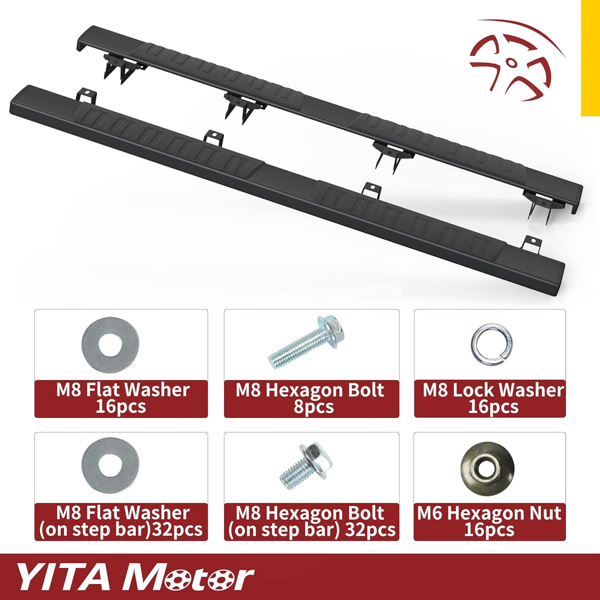 6 inches Aluminum Side Step Running Boards H5957