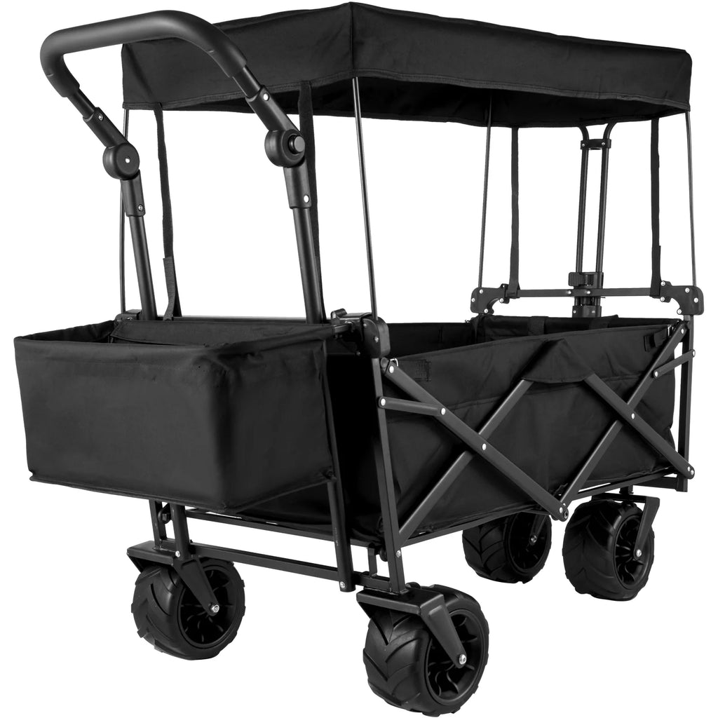 Collapsible Wagon Cart with Removable Canopy and All Terrain Wheels F7682