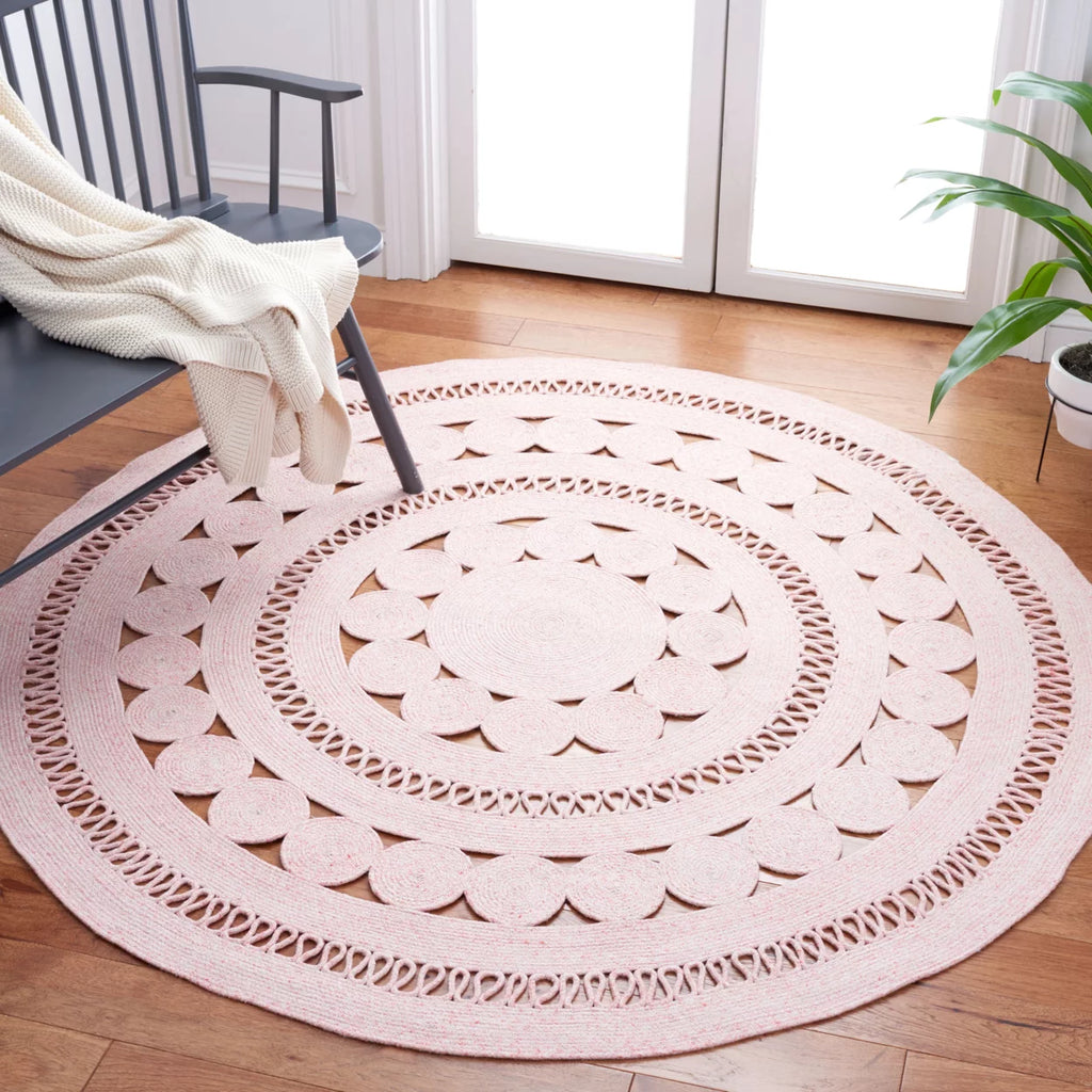 Handwoven Pink Rug E761