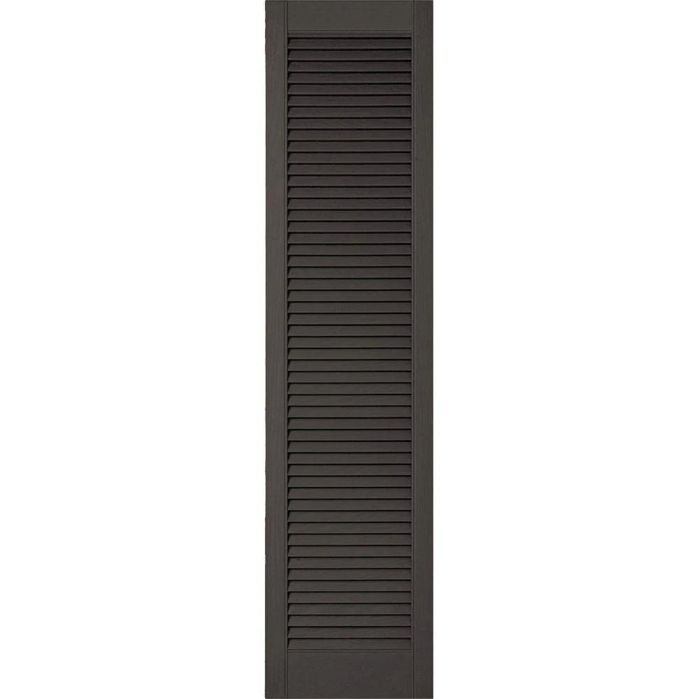 Tuxedo Grey Vinyl Louver Shutters, Per Pair W733