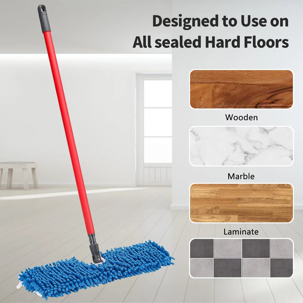 4-Pack Microfiber Replacement Mop Heads for Dual Action Mop K8434