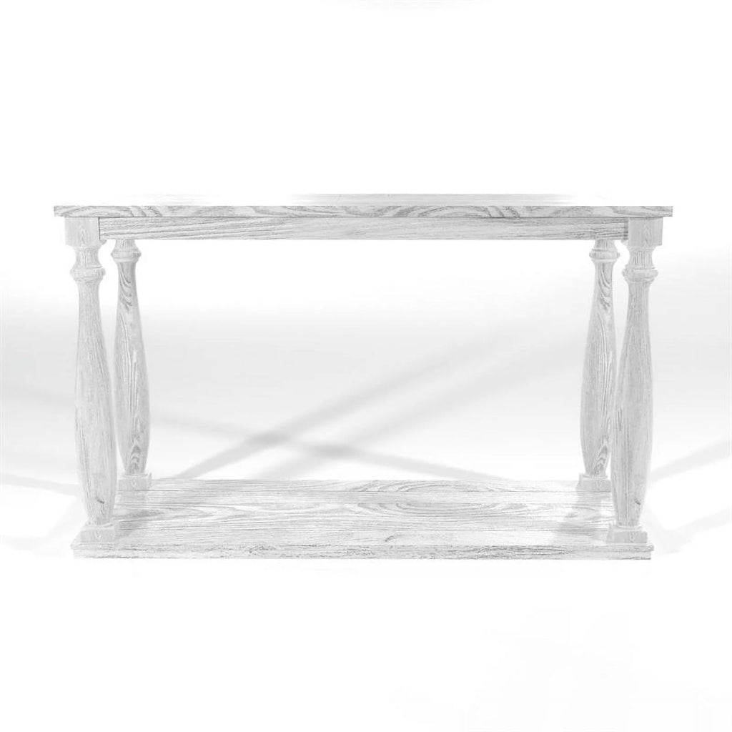 Antique White Wood Open Shelf Sofa Table E13272