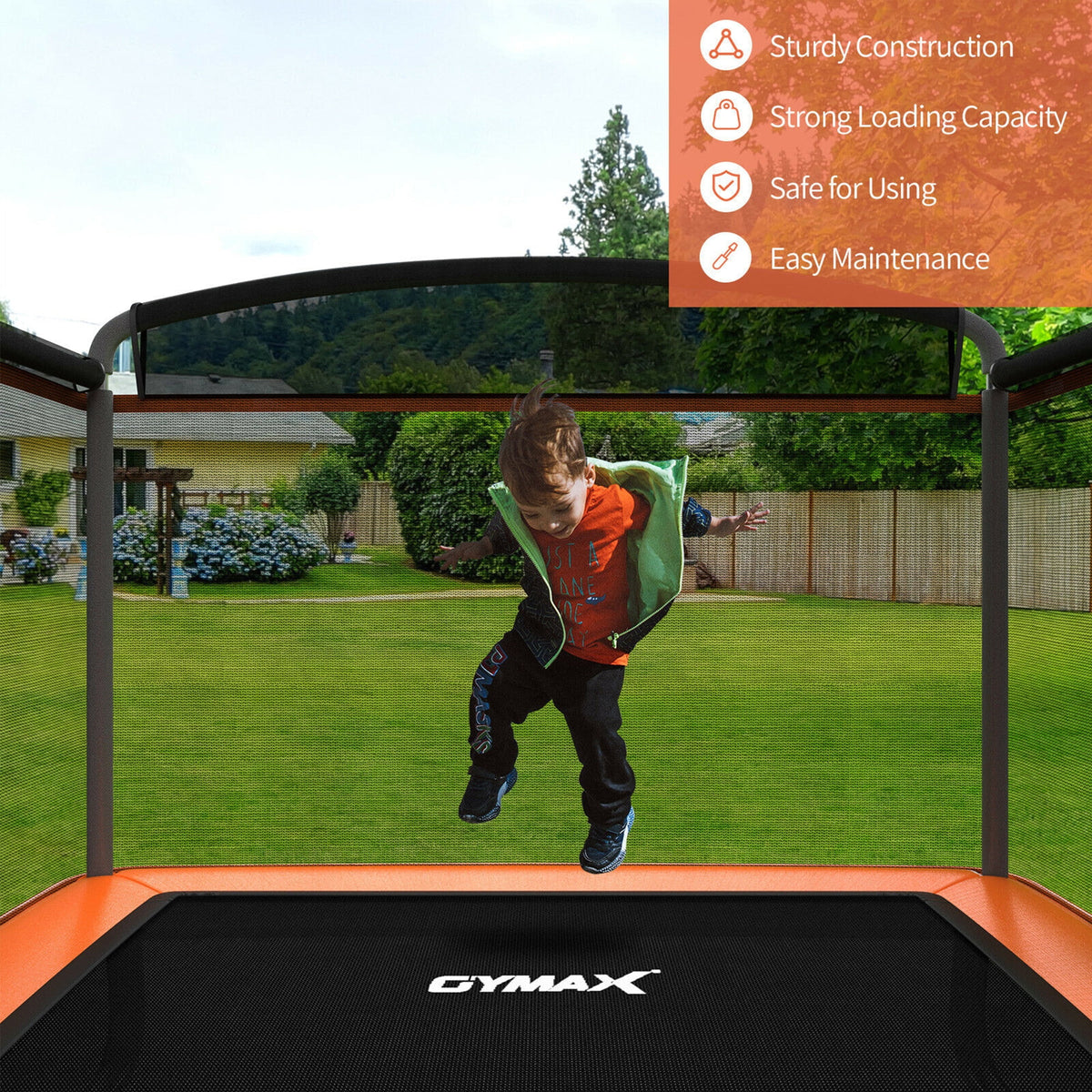 6FT Kids Trampoline with Swing Safety Enclosure Orange F698