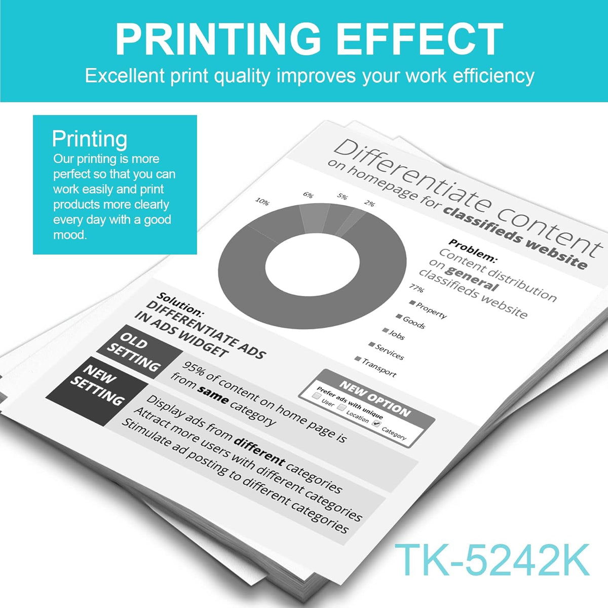 Compatible Black Toner Cartridge for Kyocera ECOSYS P5026cdn P5026cdw M5526cdn M5526cdw Printer T41838