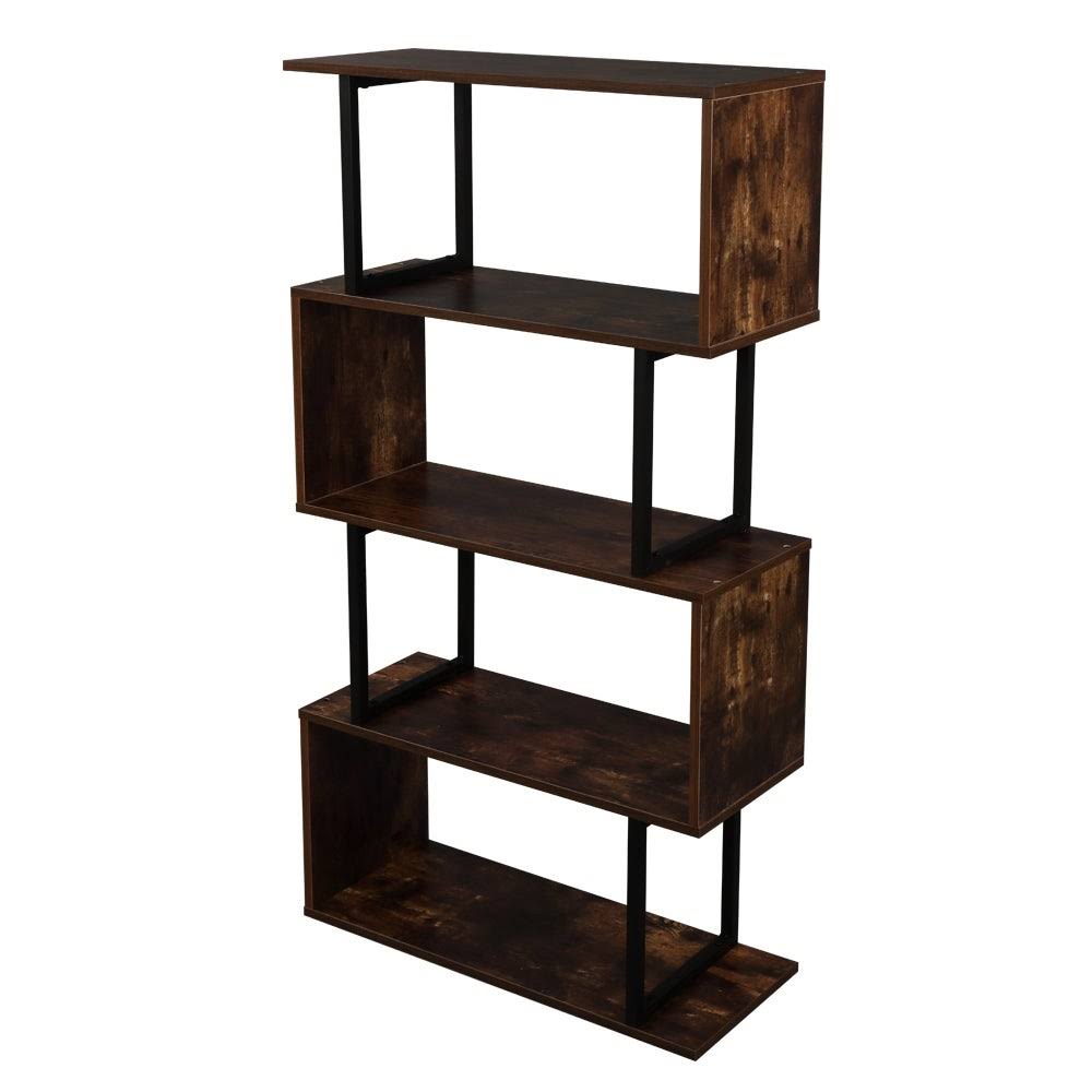 Metal Frame 4-Tier Bookcase Storage Shelf C899