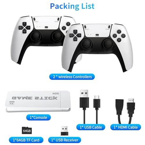 4K HDMI Retro Game Console with 2 Wireless Controllers N44357