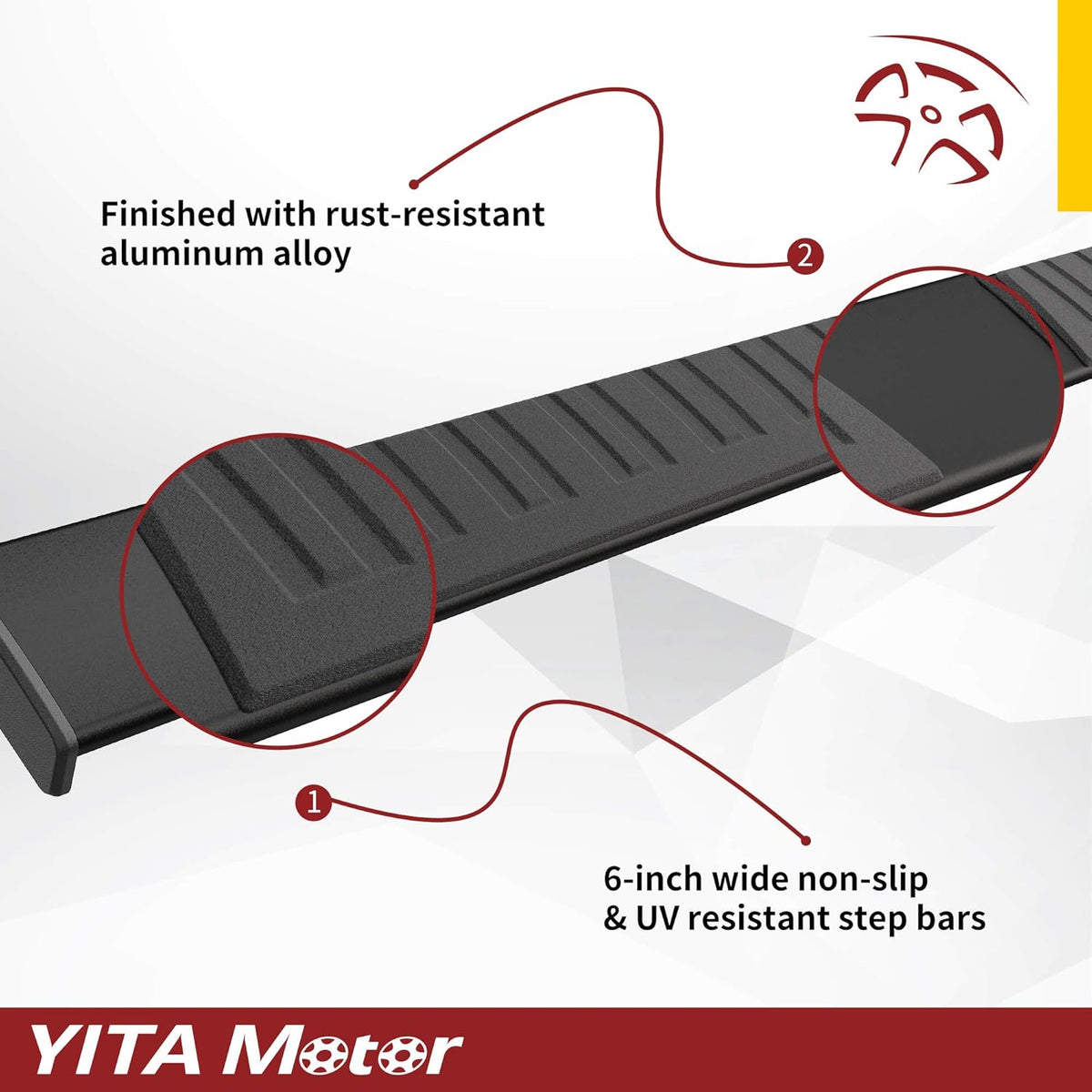 6 inches Aluminum Side Step Running Boards H5957