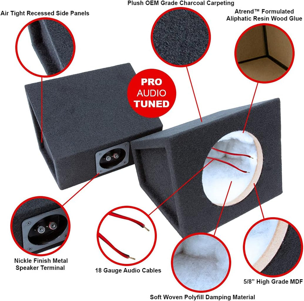 6.5" Speaker Enclosures, Set of 2 (Black) H817103