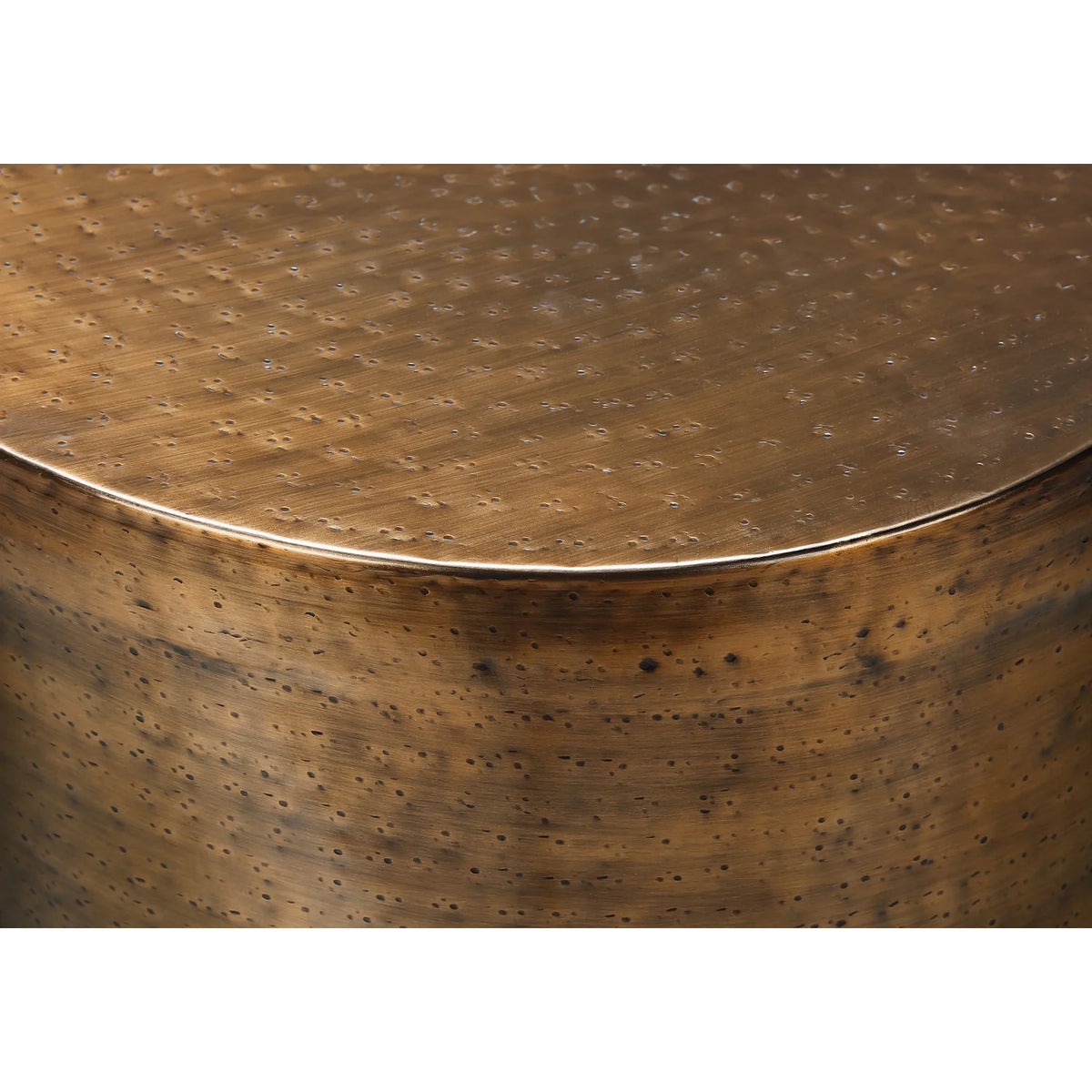 Copper Metal Drum Accent Table T236562
