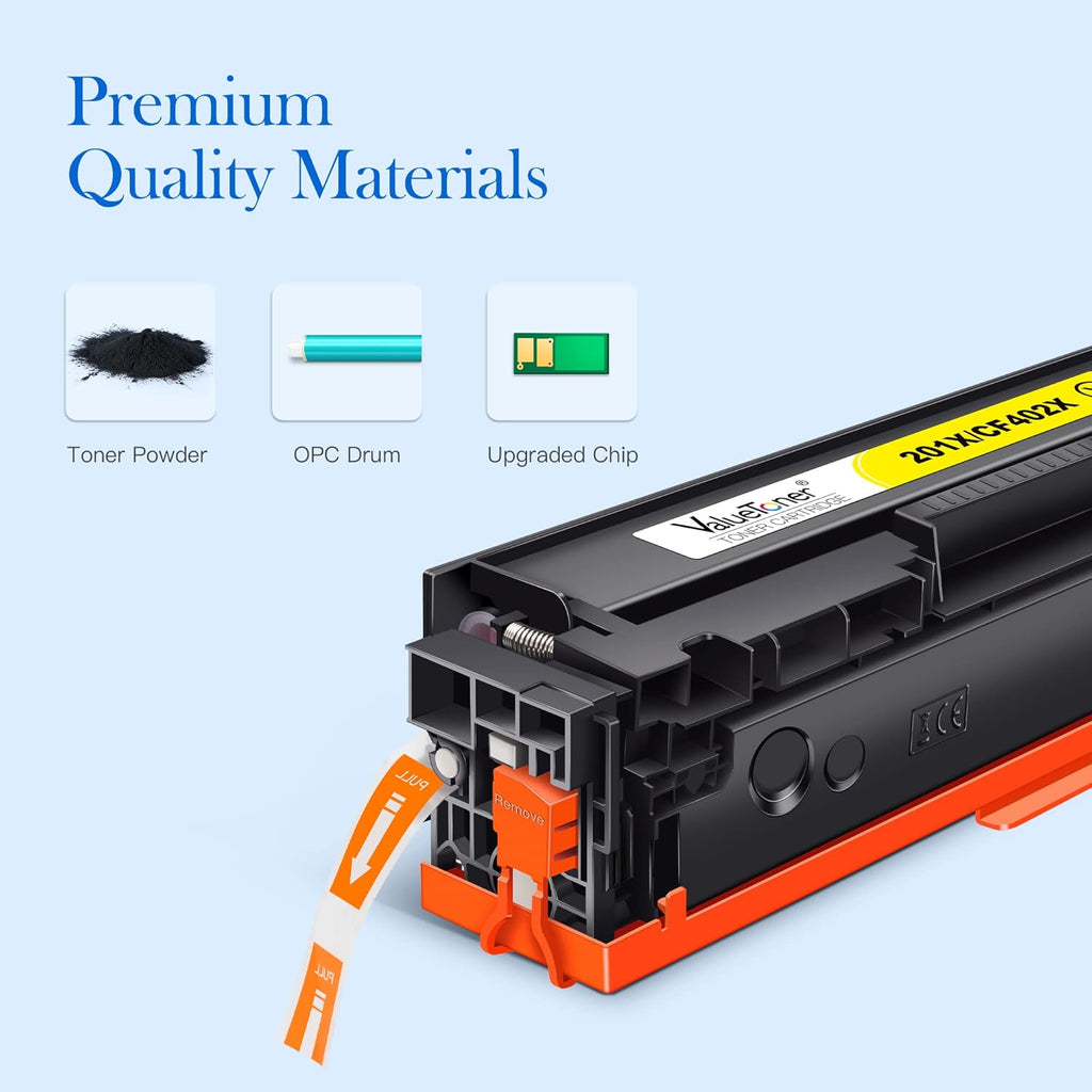 4 Pack Compatible Toner Cartridge for HP 201X 201A CF400X CF401X CF402X CF403X CF400A F175353
