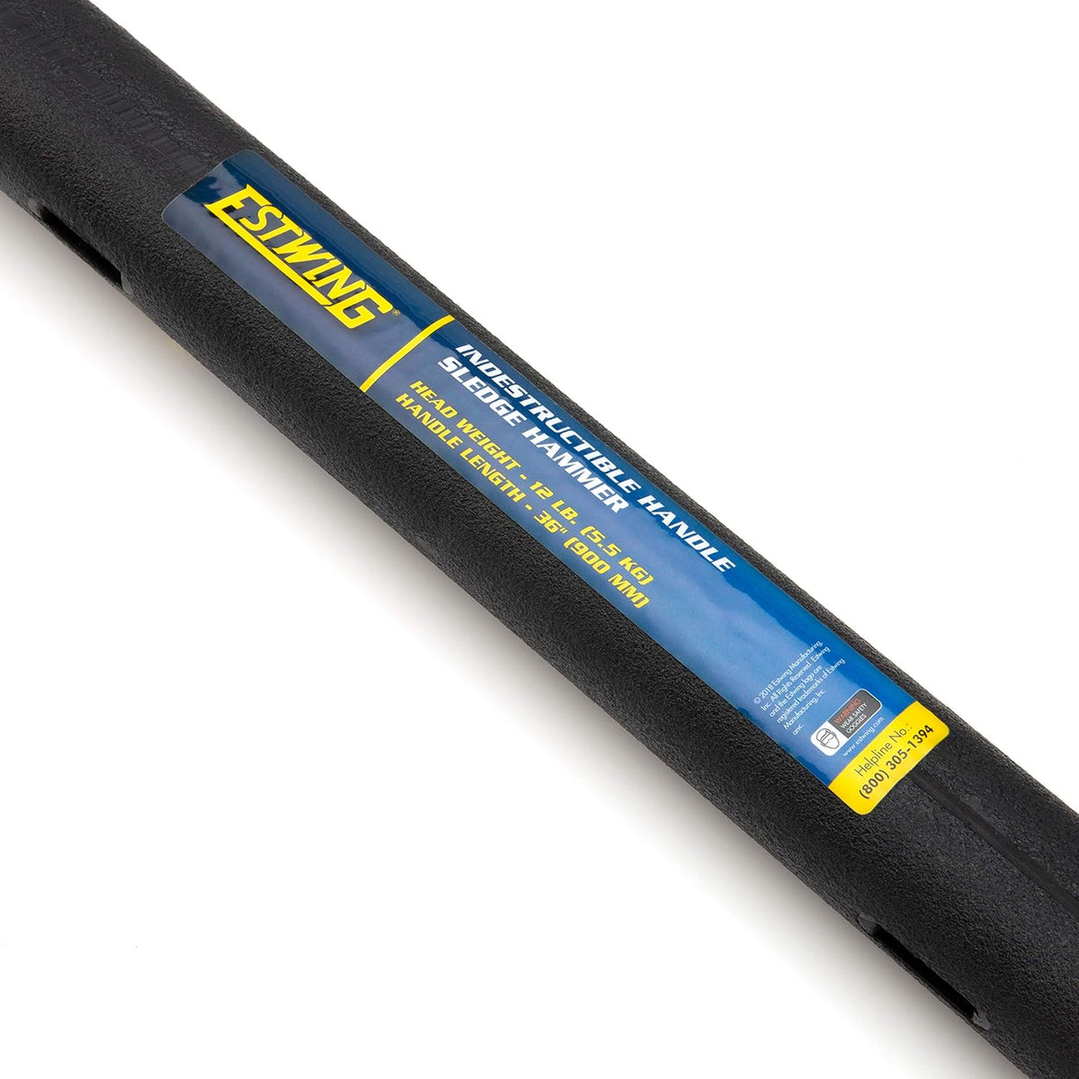 8-Pound Hard Face Sledge Hammer with Vulcanized Rubber Overlay W926838