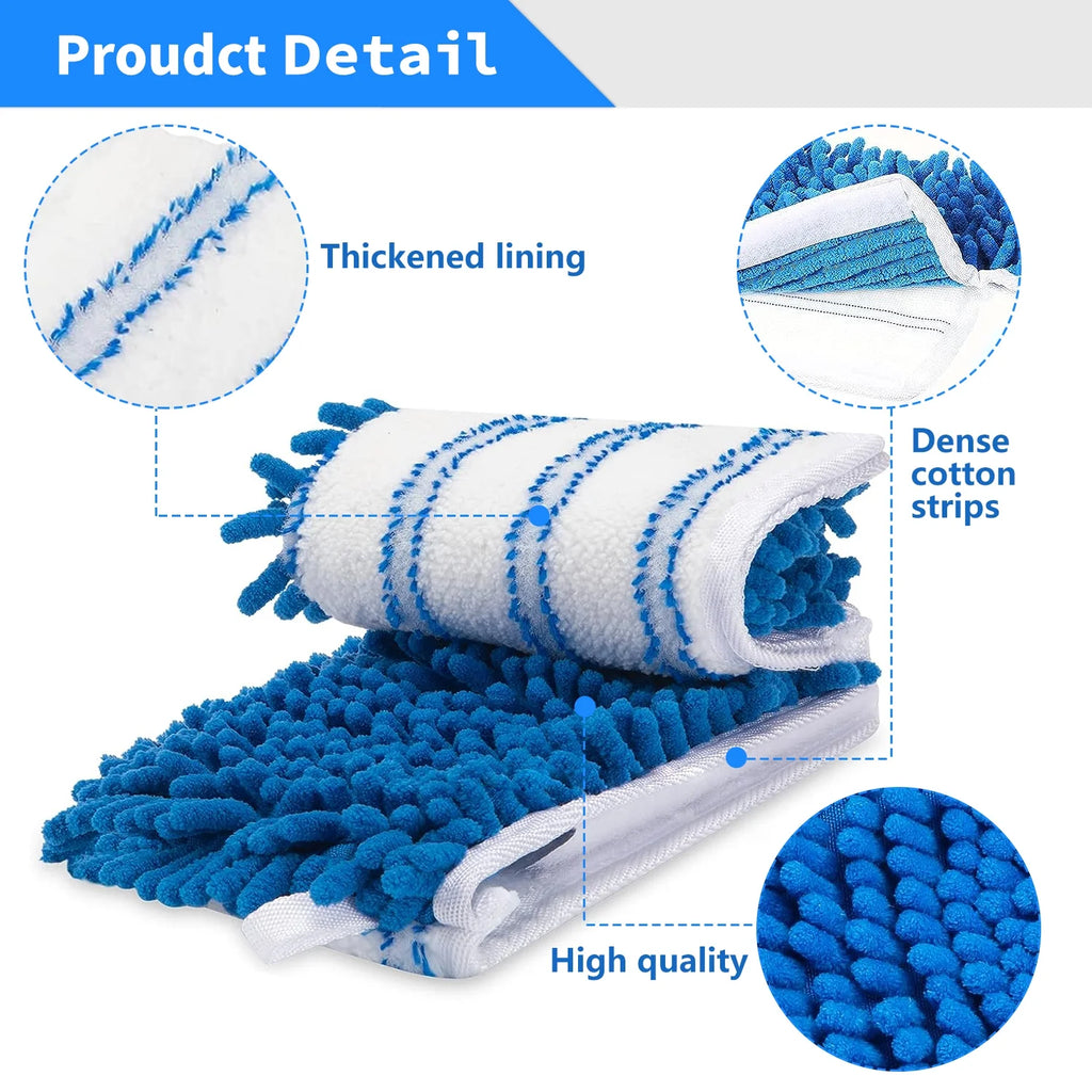4-Pack Microfiber Replacement Mop Heads for Dual Action Mop K8434
