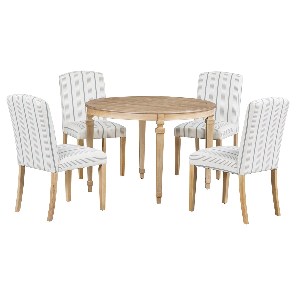 Round Dining Table Set for 4, 5-Piece Solid Wood V20389