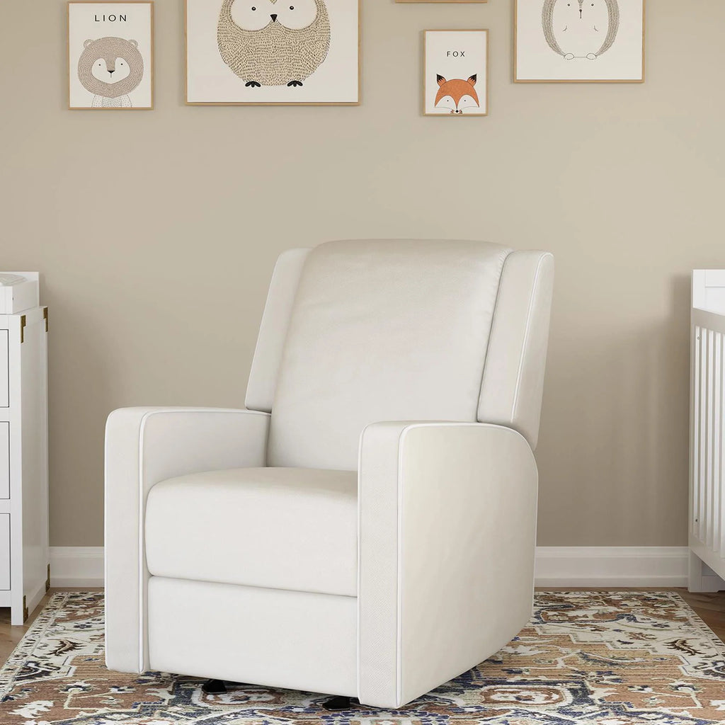 Beige Linen Nursery Rocker Recliner J159976