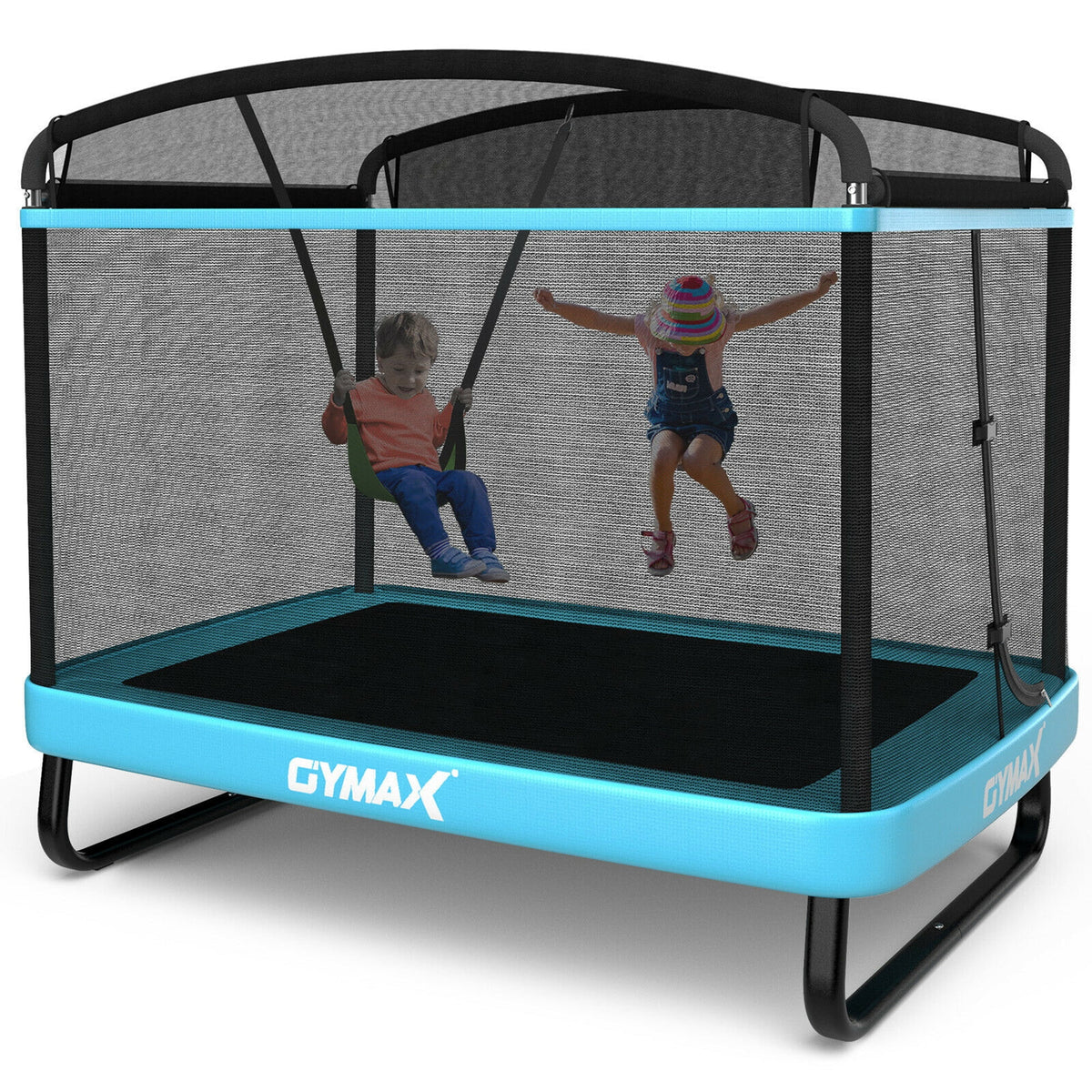 6FT Kids Trampoline with Swing Safety Enclosure Orange F698