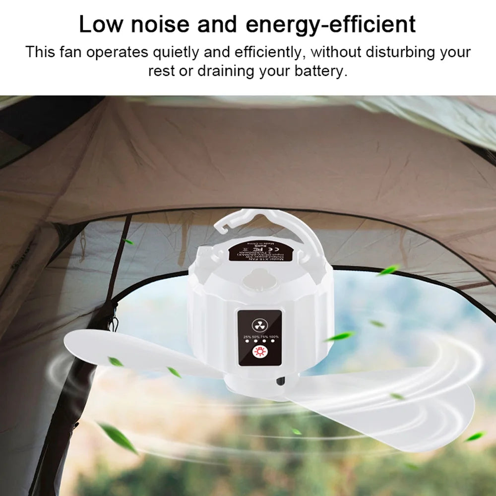 USB Rechargeable Portable Tent Ceiling Fan with Remote Controller B63624