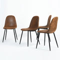 Set of 4 Suede Brown Velvet Chairs U737273