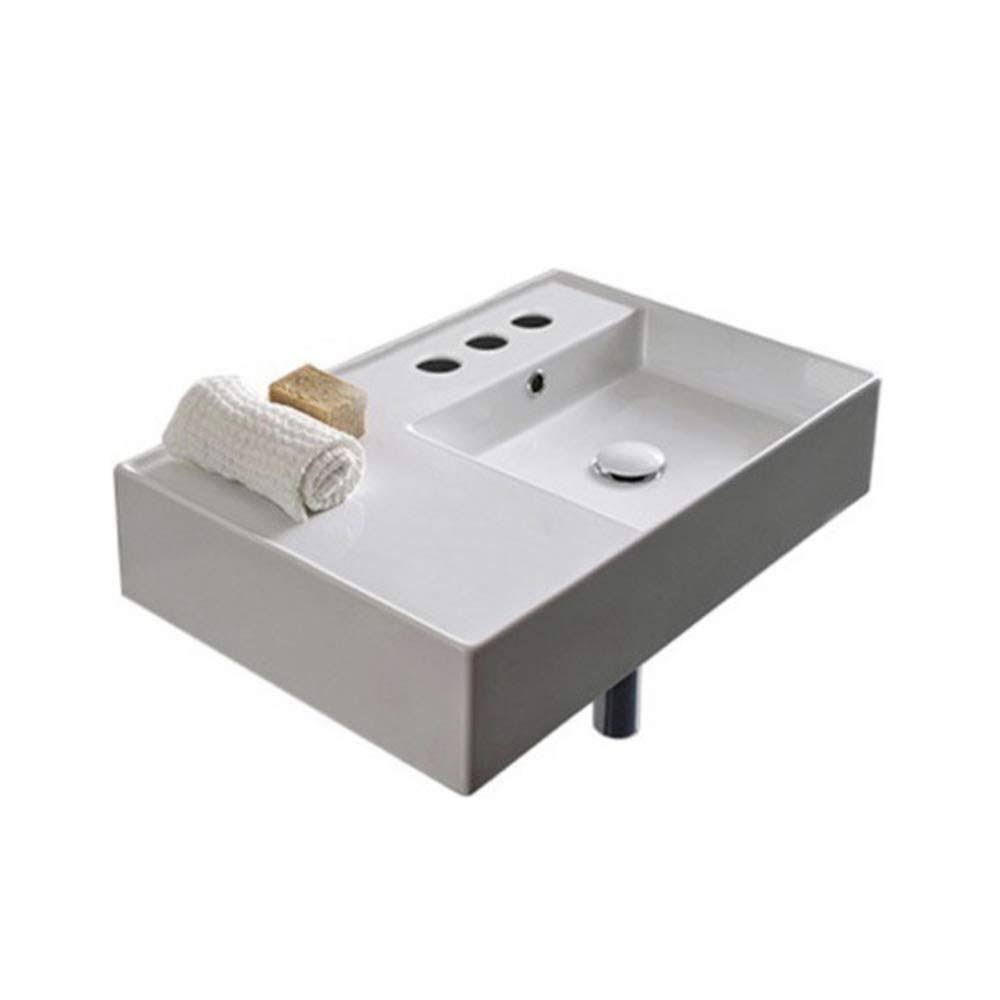Ceramic Wall Mounted Bathroom Sink with Overflow M90464