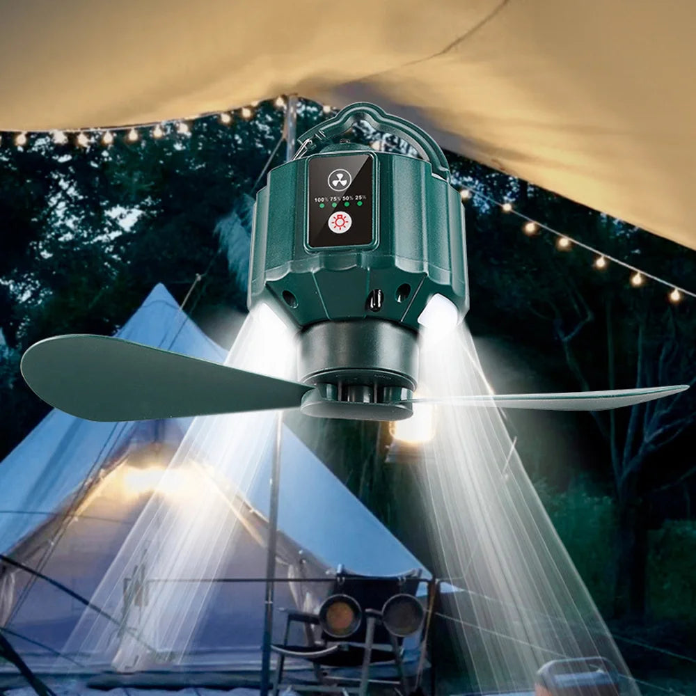 USB Rechargeable Portable Tent Ceiling Fan with Remote Controller B63624