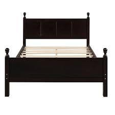 Espresso Pine Wood Twin Over Full Loft Bed with Cabinet P7743