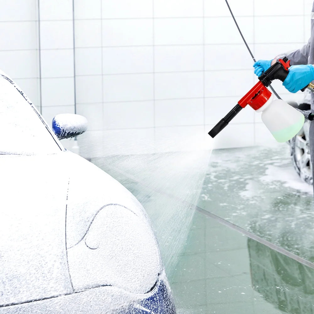 Car Wash Foam Sprayer Nozzle Kit with 1 Liter Bottle Universal Connectors W4937