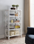 White 5 Tier Wood Etagere Bookcase D75262