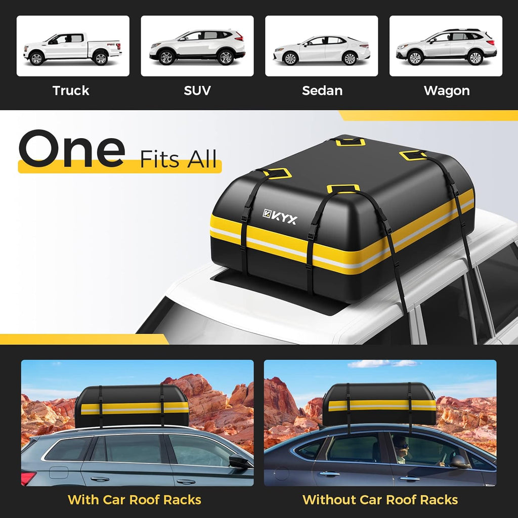 Rooftop Cargo Carrier Bag 15Cu.ft Heavy Duty 1000D Waterproof Anti-Tear B276