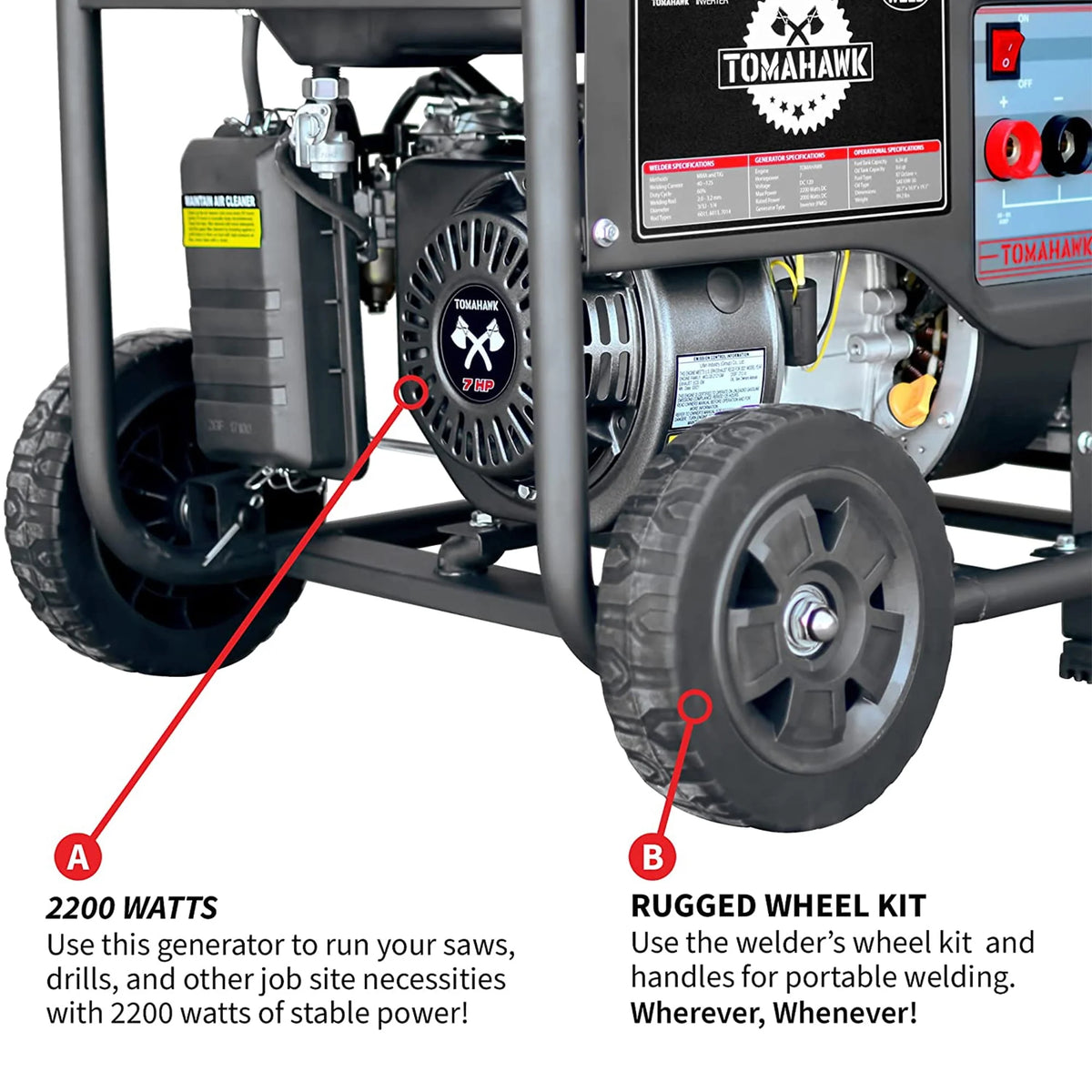 120 Amp Welder with 2,200W Generator W4164