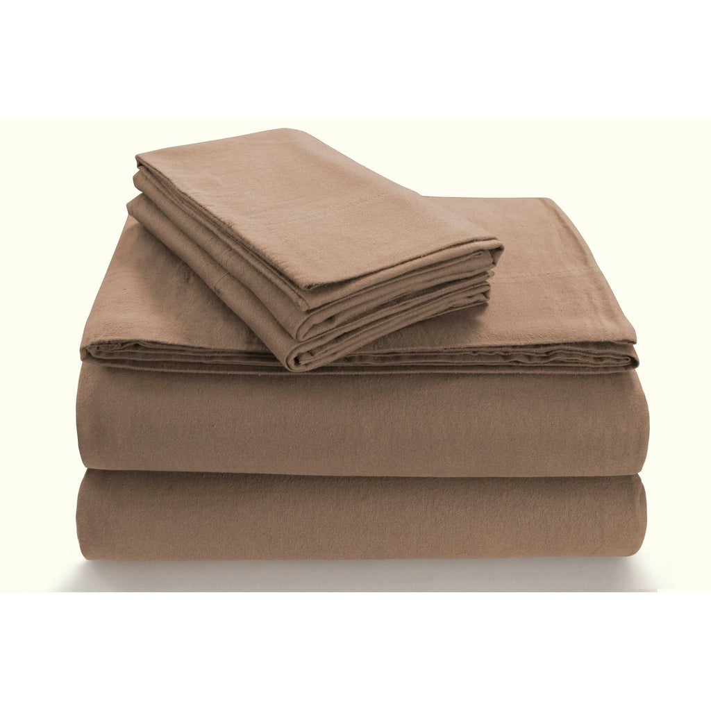 Deep Red Twin XL 3 Piece Flannel Sheet Set W8277