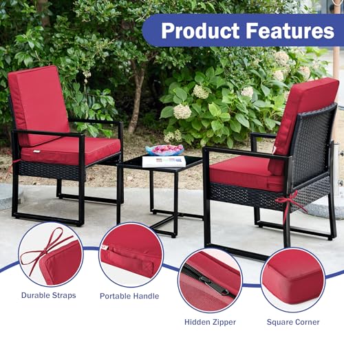 Outdoor Deep Seat Cushion Set 24 x 24 x 4 Inch Navy Blue C661