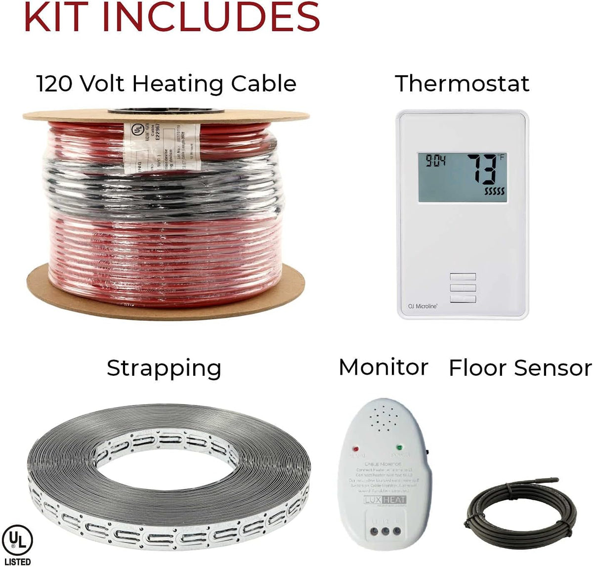 25 Sqft Electric Radiant Floor Heating Cable Set with Thermostat W955470